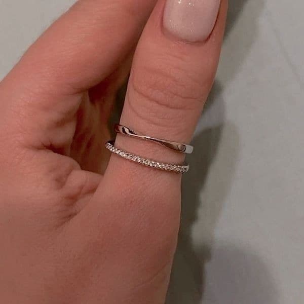 The Twist and Bling Duo Ring in 925 silver - Image 1