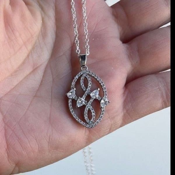 The Museum Abstract Necklace in cubic zirconia & 925 silver - Thumbnail 6
