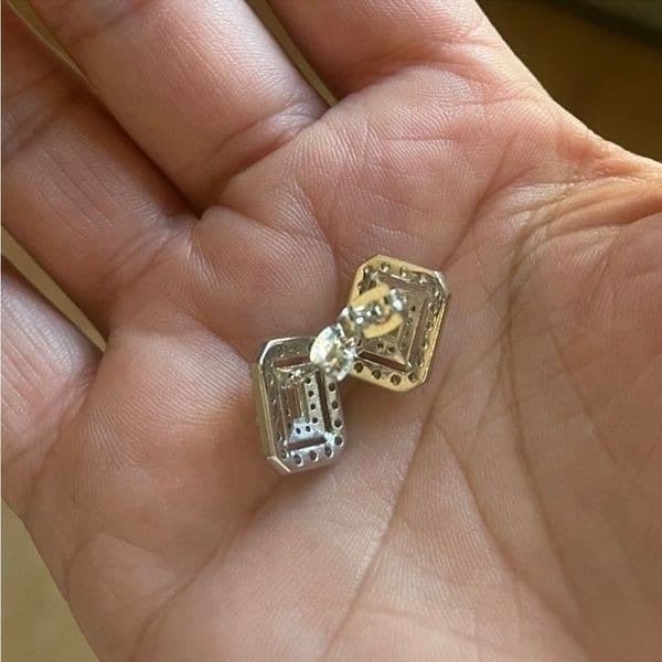 The Show Stopper Rectangular Cubic Zirconia and 925 earrings - Thumbnail 4