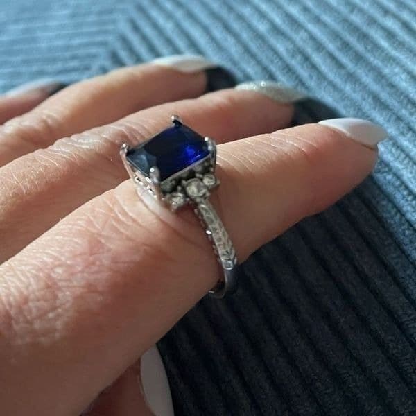 The Debutant In Blue cocktail ring in silver sz 6 - Thumbnail 6
