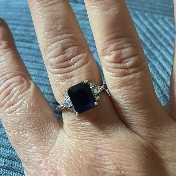 The Debutant In Blue cocktail ring in silver sz 6 - Thumbnail 12