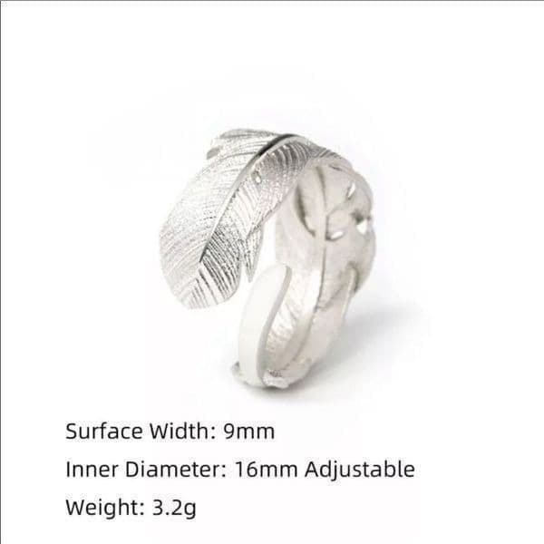 The Flirty Feather adjustable sterling silver ring. - Thumbnail 3