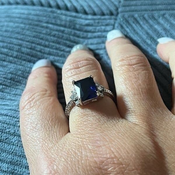 The Debutant In Blue cocktail ring in silver sz 6 - Thumbnail 9