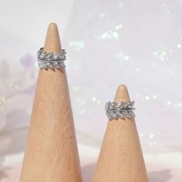The Eternal Leaf Silver earring’s in 925 and cubic zirconia - Thumbnail 3