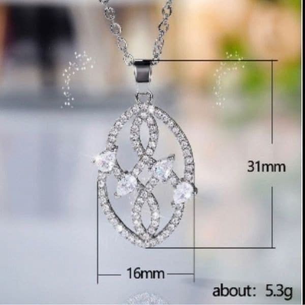 The Museum Abstract Necklace in cubic zirconia & 925 silver - Thumbnail 3