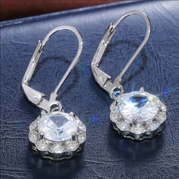 The Drops Of Sparkle 925/White Sapphire Drop earrings - Image 1