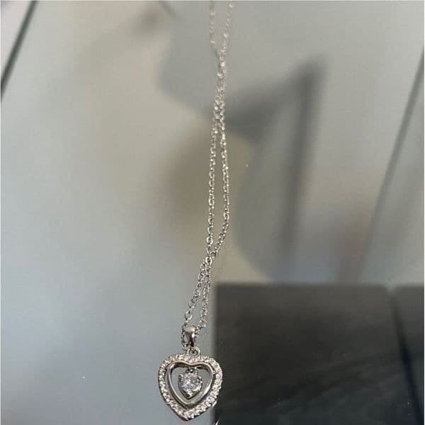 The Hearts Desire Pendant Necklace in silver and cubic zirconia - Thumbnail 2