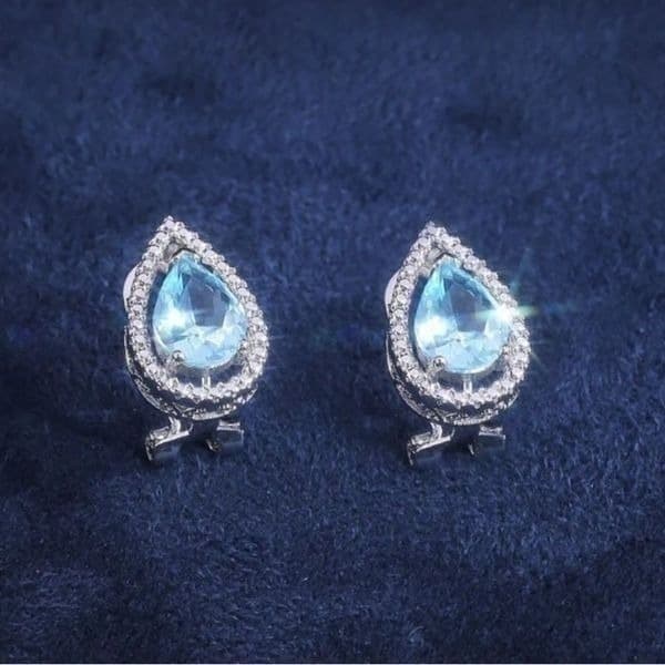 The Tear Drop earrings with hinge closure in 925 silver - Thumbnail 3