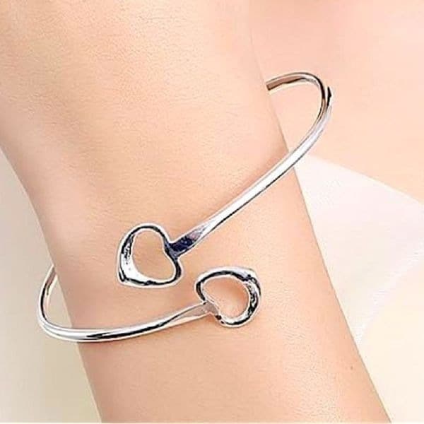 The Two of Hearts bracelet adjustable 925 silver - Image 1