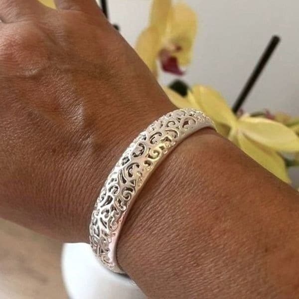 The Boho Heart open bangle bracelets in 925 - Image 1
