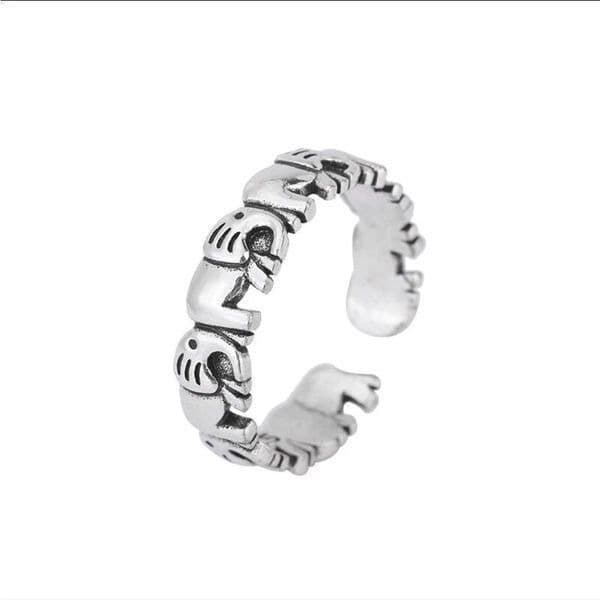The Elephant Adjustable silver ring in 925 silver - Thumbnail 4