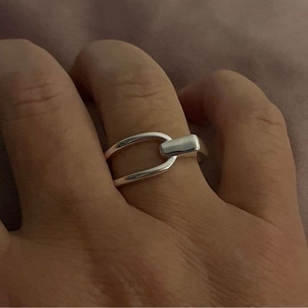 The Art Deco Ring in 925 silver adjustable - Thumbnail 8