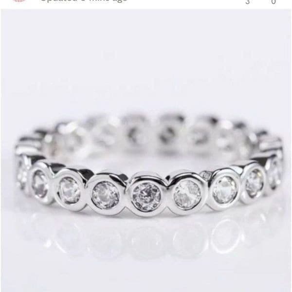 The Brilliant Bezel eternity band with zircon in Sterling Silver sz 9 - Thumbnail 3