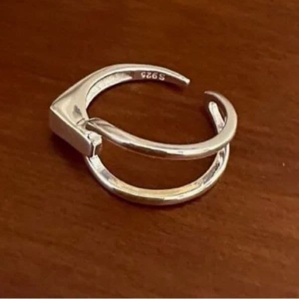 The Art Deco Ring in 925 silver adjustable - Thumbnail 4
