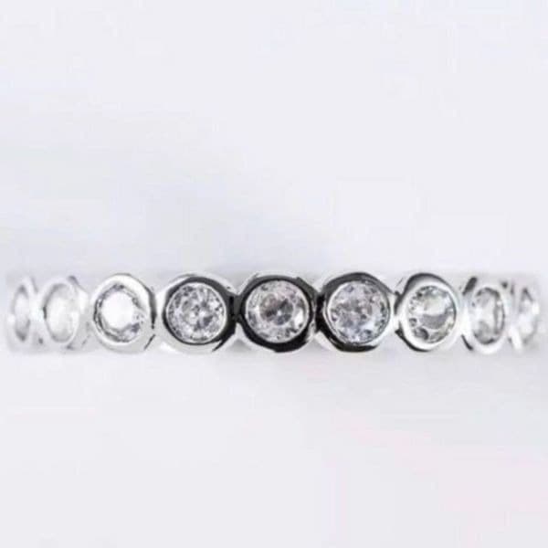 The Brilliant Bezel eternity band with zircon in Sterling Silver sz 9 - Thumbnail 2