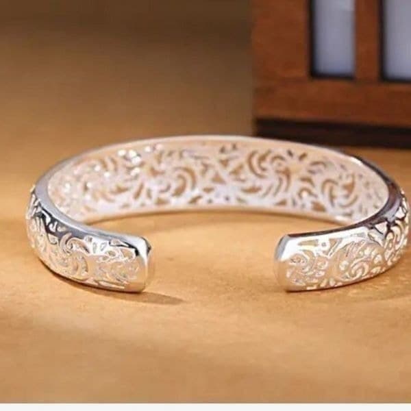 The Boho Heart open bangle bracelets in 925 - Thumbnail 4