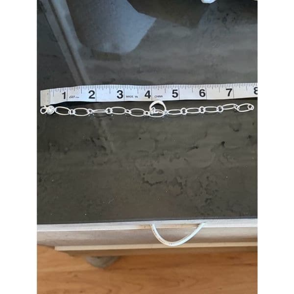 Chain link bracelet with heart pendant in 925 sterling silver - Thumbnail 8