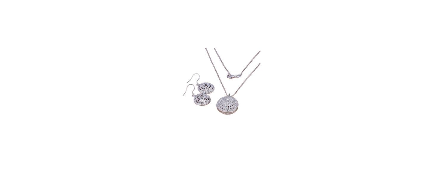 The Discus Filigree Earrings are Pendant Necklace Set in 925 silver - Thumbnail 2