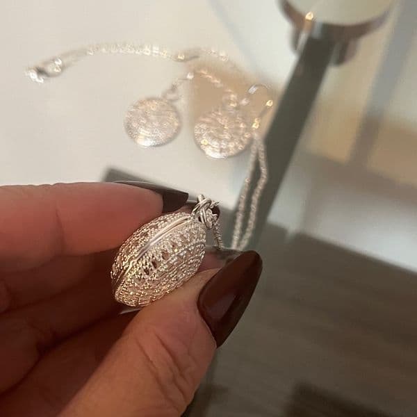 The Discus Filigree Earrings are Pendant Necklace Set in 925 silver - Thumbnail 10