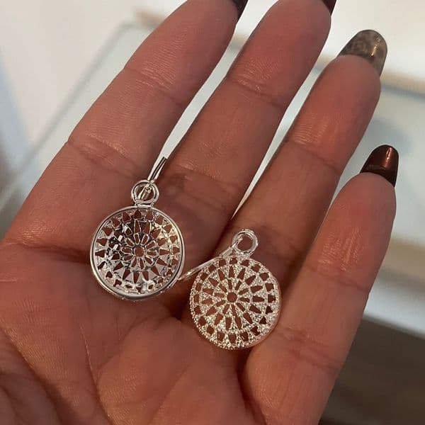 The Discus Filigree Earrings are Pendant Necklace Set in 925 silver - Thumbnail 8
