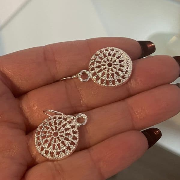 The Discus Filigree Earrings are Pendant Necklace Set in 925 silver - Thumbnail 12