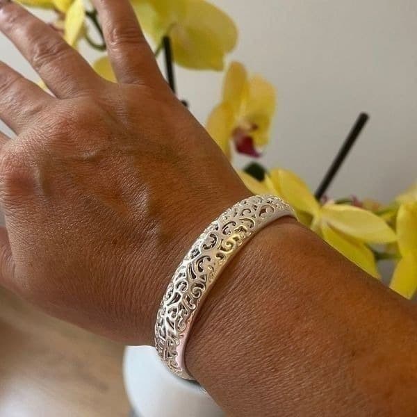 The Boho Heart open bangle bracelets in 925 - Thumbnail 6