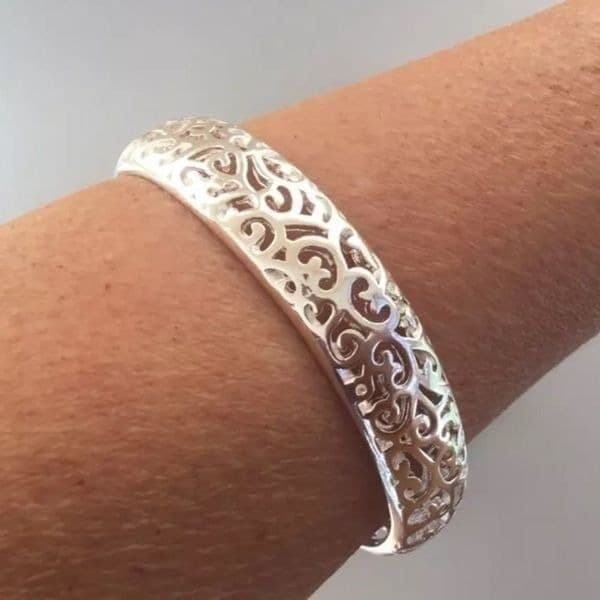 The Boho Heart open bangle bracelets in 925 - Thumbnail 5