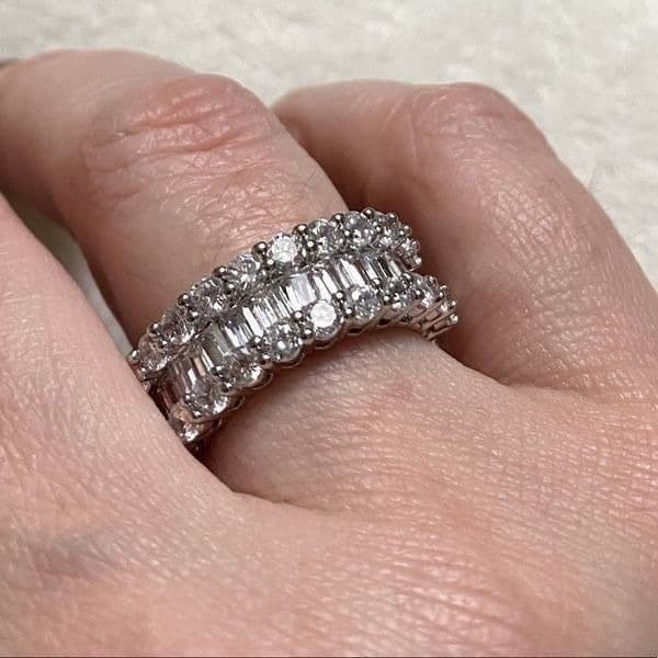 The Mistress Classic 925 Silver White Sapphire band ring sz 7 - Thumbnail 3