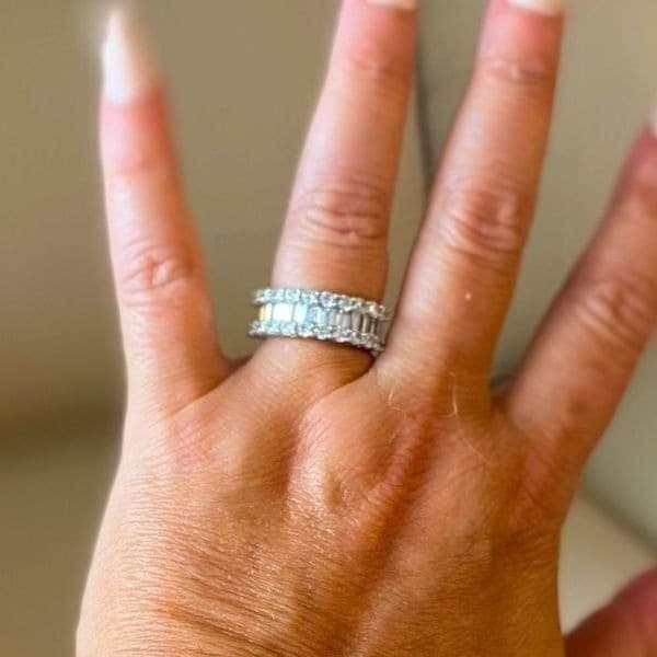 The Mistress Classic 925 Silver White Sapphire band ring sz 7 - Thumbnail 11