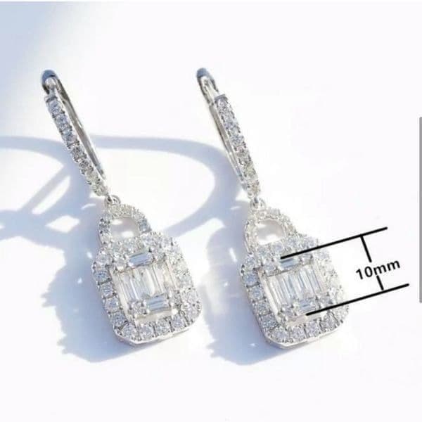 The Gatsby Earring drop in silver & zirconium drop earrings - Thumbnail 6