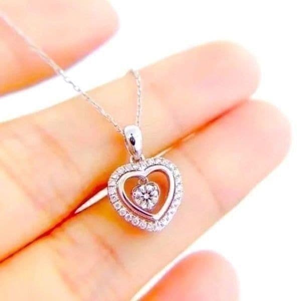The Hearts Desire Pendant Necklace in silver and cubic zirconia - Image 1