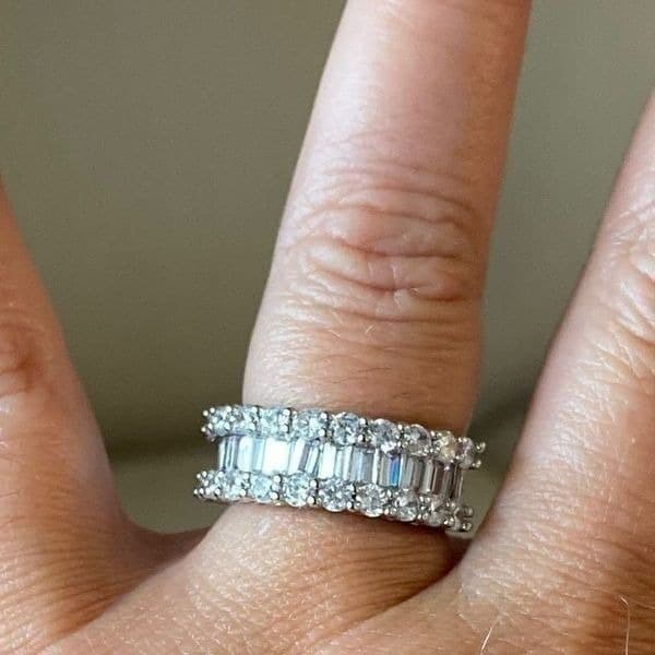 The Mistress Classic 925 Silver White Sapphire band ring sz 7 - Thumbnail 10