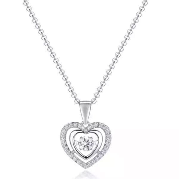The Hearts Desire Pendant Necklace in silver and cubic zirconia - Thumbnail 4