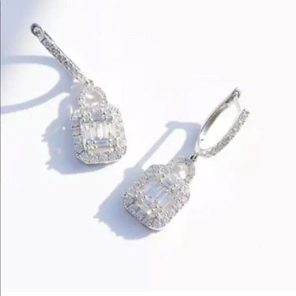 The Gatsby Earring drop in silver & zirconium drop earrings - Thumbnail 4