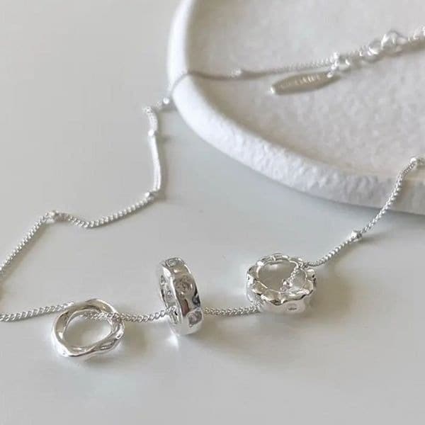 The Trio Ring Pendant Necklace in 925 silver - Image 1