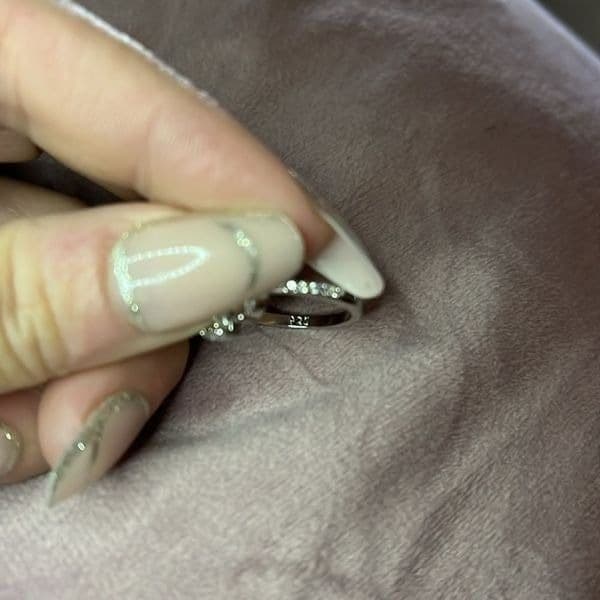 The Floral Mystique silver and white sapphire ring sz 7 - Thumbnail 8