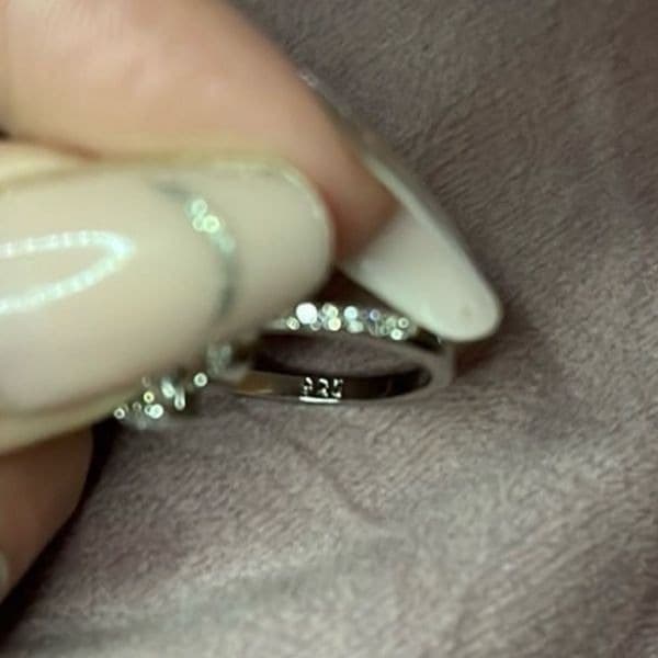 The Floral Mystique silver and white sapphire ring sz 7 - Thumbnail 9