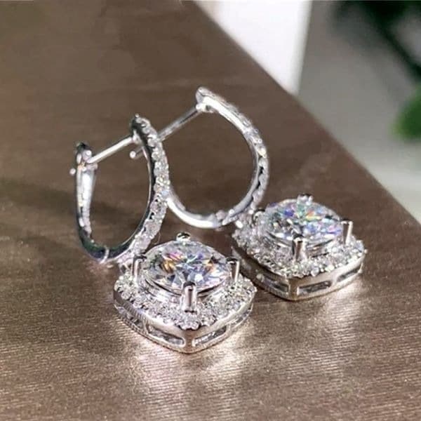 The Bling 925 Silver Drop White Sapphire Earrings - Image 1