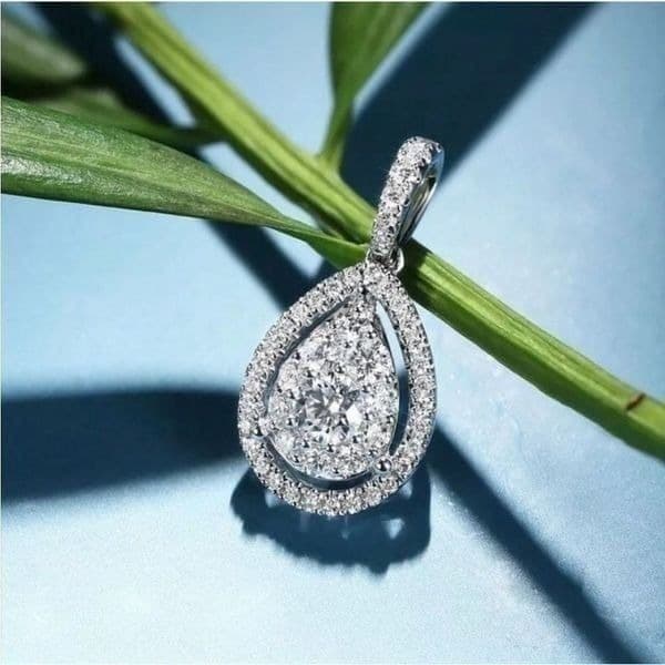 The Drama Pendant Cubic Zirconia and 925 Silver Necklace - Thumbnail 3
