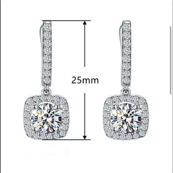 The Bling 925 Silver Drop White Sapphire Earrings - Thumbnail 5