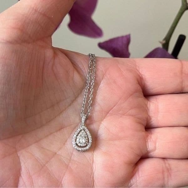 The Drama Pendant Cubic Zirconia and 925 Silver Necklace - Thumbnail 5