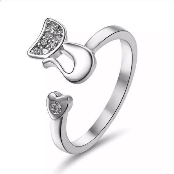 The Smitten Kitten Adjustable Ring in in 925 with cubic zirconia - Image 1