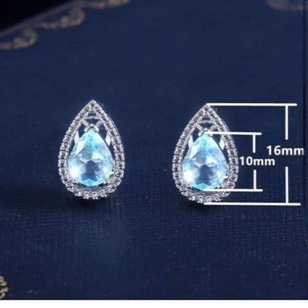 The Don’t Cry For Me Tear Drop blue estate inspired earrings - Thumbnail 3