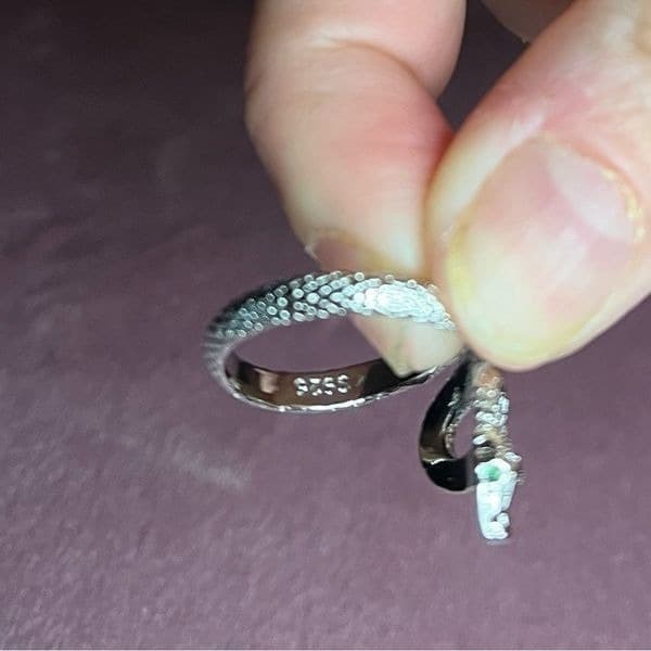 - The Green Eyed Serpent Ring in 925 silver - Thumbnail 3
