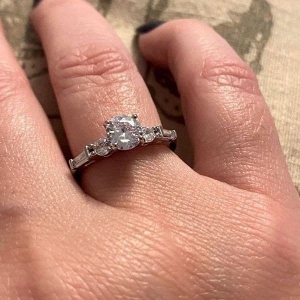 -The WithThese Rings 925 Silver Ring W/White Sapphire Set sz 8 - Thumbnail 3