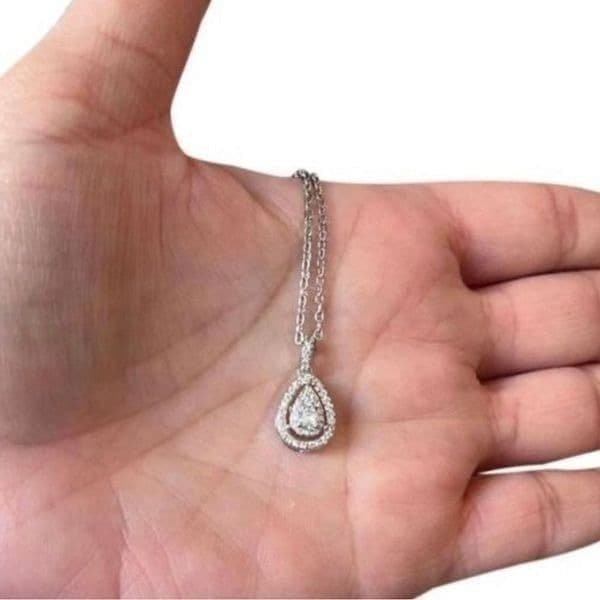 The Drama Pendant Cubic Zirconia and 925 Silver Necklace - Thumbnail 2