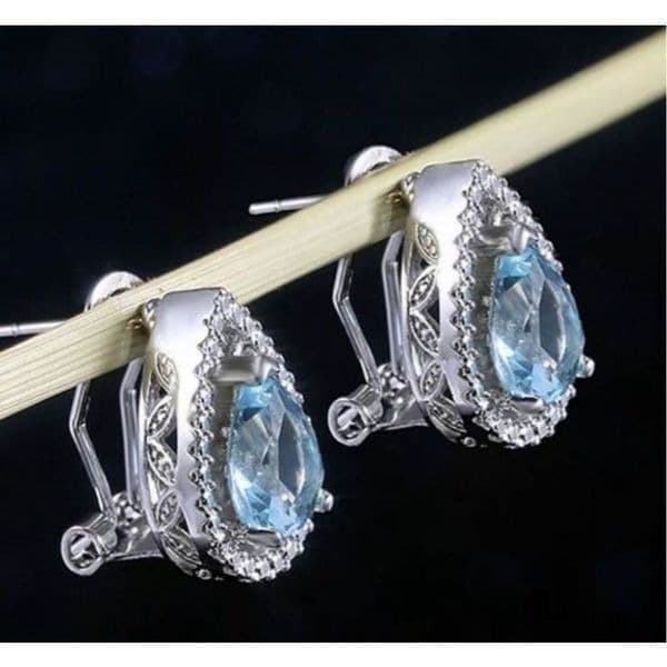 The Don’t Cry For Me Tear Drop blue estate inspired earrings - Thumbnail 5