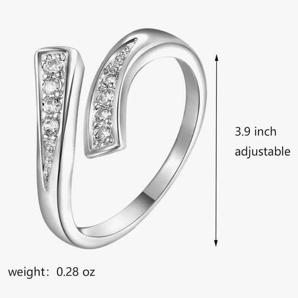 The Tibetan Bypass Ring adjustable w cubic zirconia - Thumbnail 5