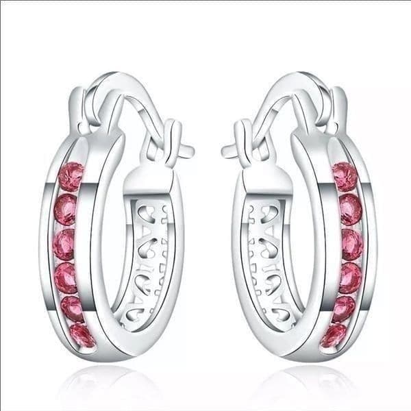 The Prize earrings in red rose noble crystal zircon & sterling Silver - Thumbnail 3