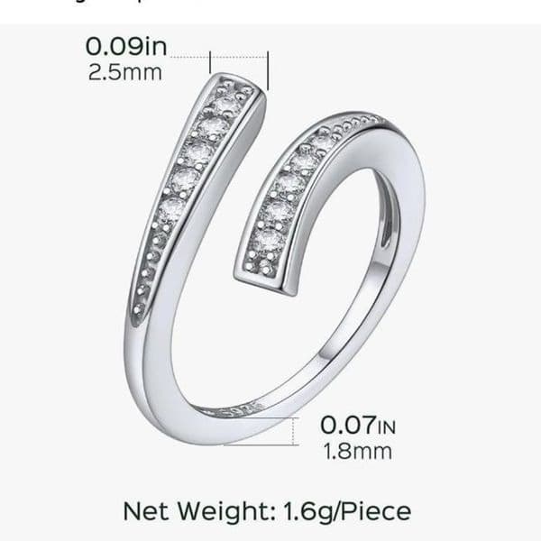 The Tibetan Bypass Ring adjustable w cubic zirconia - Thumbnail 4